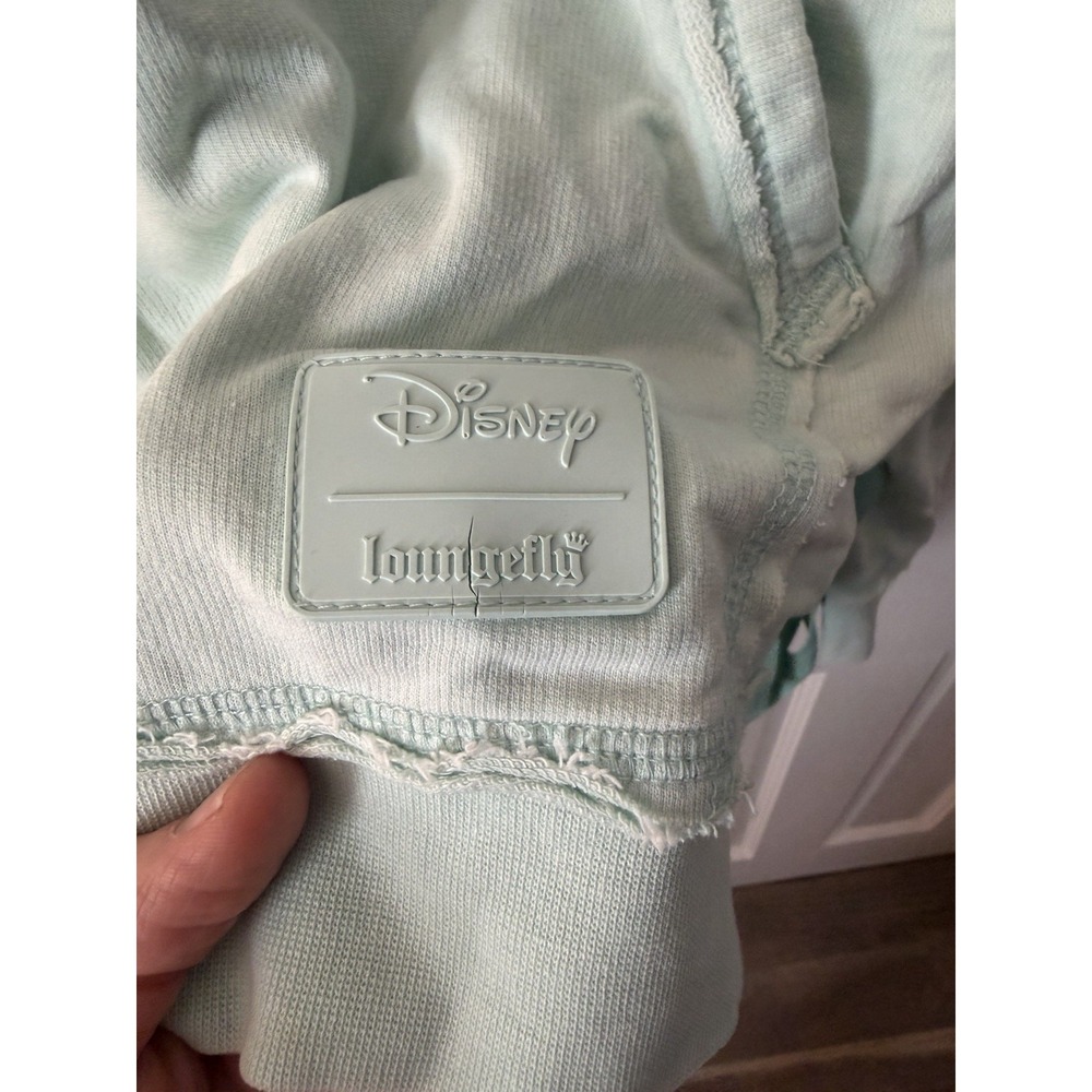 Disney Loungefly Tinker Bell Welcome To Never Land Mint Green Lace Up Hoodie 2XL - Picture 4 of 9